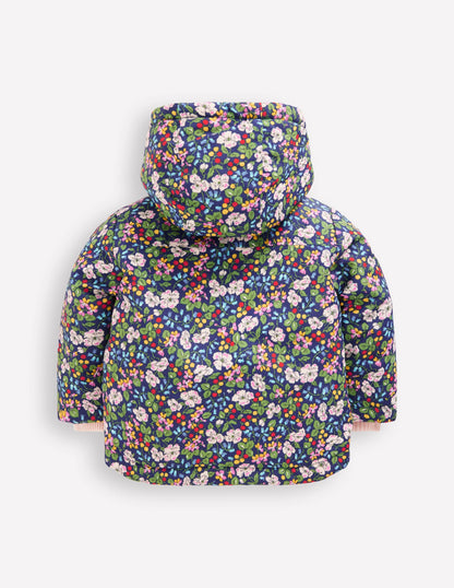 3-in-1 Shower Resistant Coat-Twilight Berry Floral