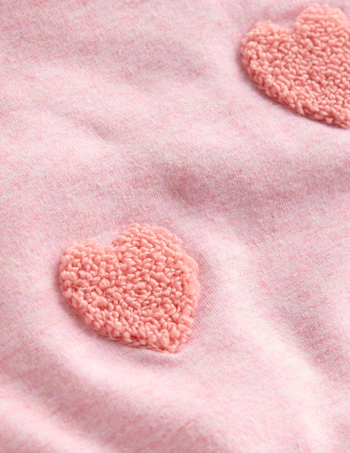 Appliqué Sweatshirt Set-Pink Marl Hearts
