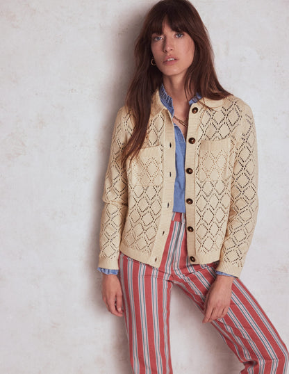 Astrid Knitted Shirt-Warm Ivory