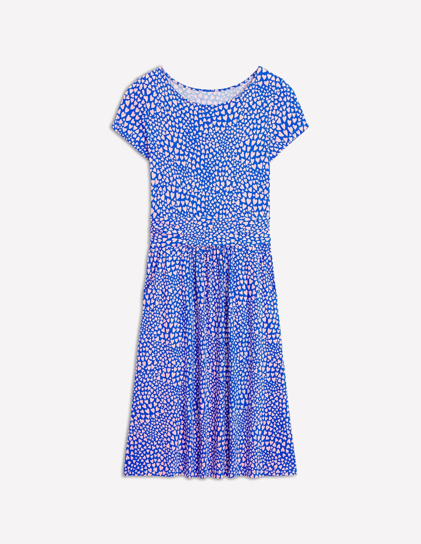 Amelie Jersey Dress-Gallery Blue, Heart Cluster