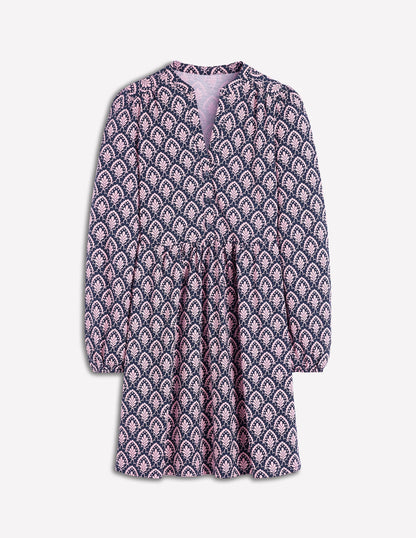 Amy Short Jersey Dress-Navy, Petal Terrace