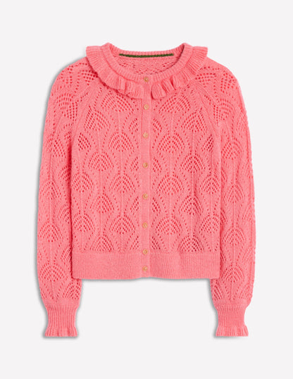 Alice Fluffy Stitch Cardigan-Salmon Pink