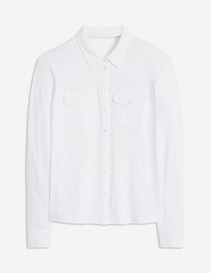 Amy Jersey Shirt-White