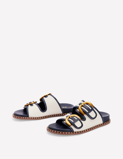 Alberta Footbed Sandals-Ivory/Navy