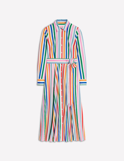 Amy Cotton Midi Shirt Dress-Mauve, Strawberry Tart Rainbow