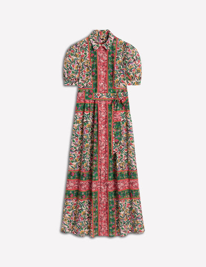Alexa Maxi Shirt Dress-Multi, Enchanting Vine