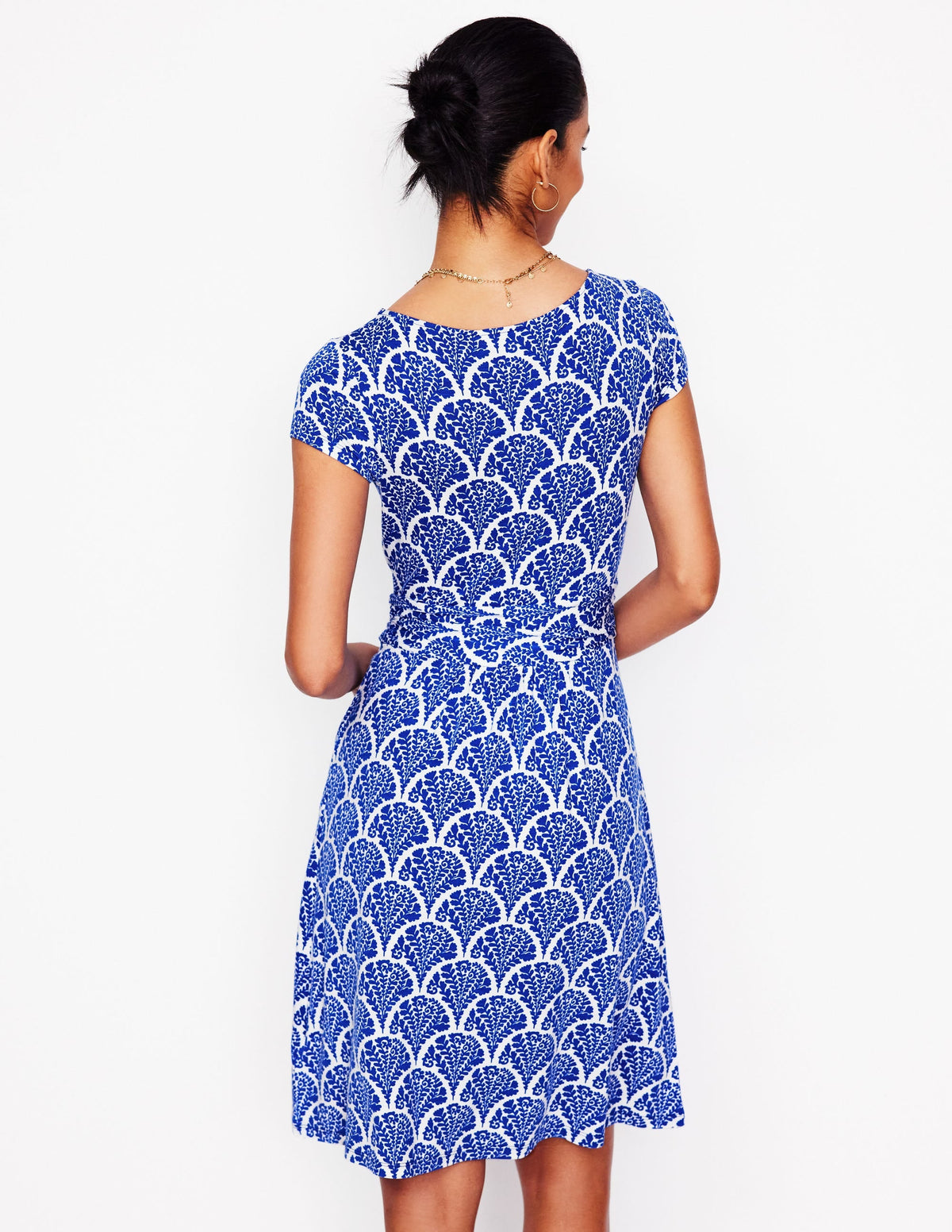 Amelie Jersey Dress-Bright Blue, Blossomy