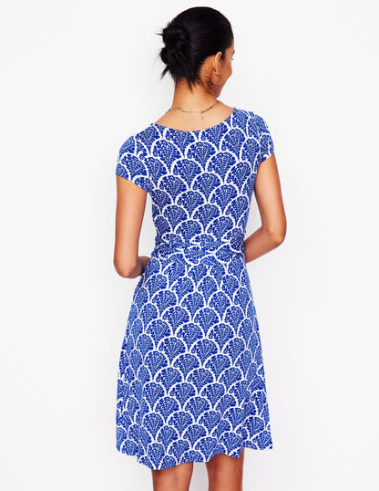 Amelie Jersey Dress-Bright Blue, Blossomy