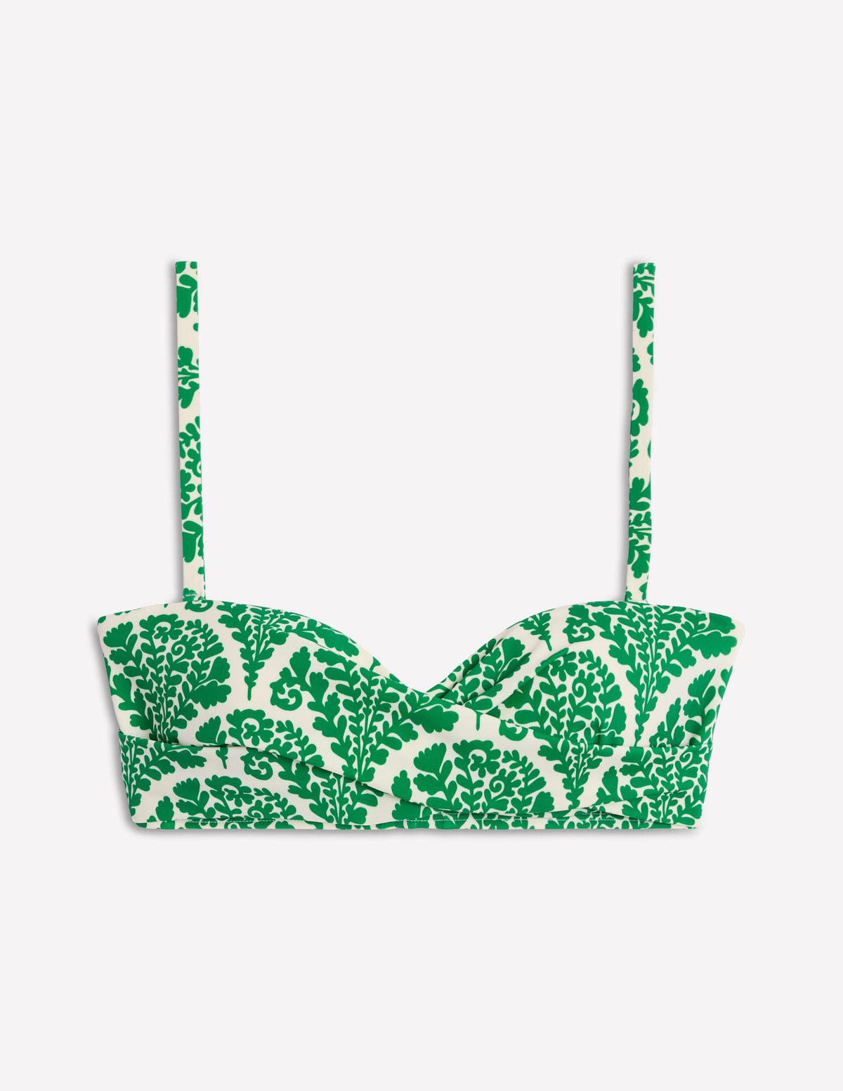 Andros Twist Front Bikini Top-Rich Emerald, Blossomy