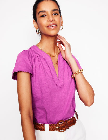 Ava Short Sleeve Top-Radiant Orchid