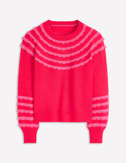 Alice Fluffy Raglan Jumper-Poppy Red