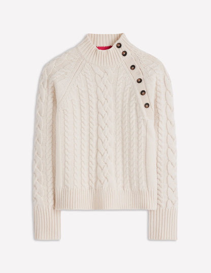 Amara Merino Cable Sweater-Warm Ivory