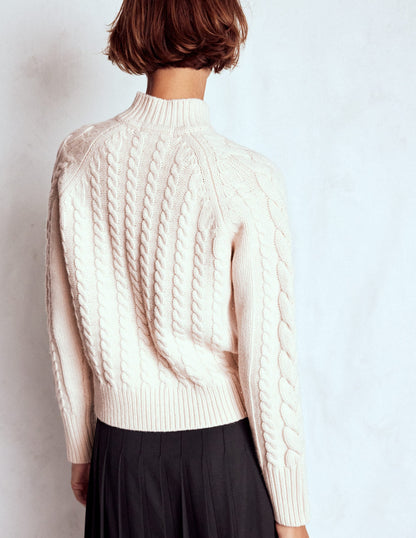 Amara Merino Cable Sweater-Warm Ivory