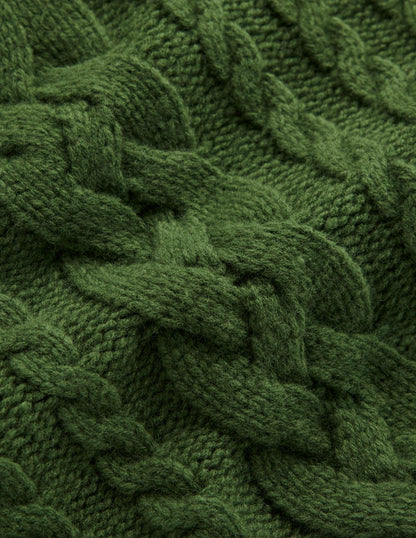 Amara Merino Cable Vest-Green Fir
