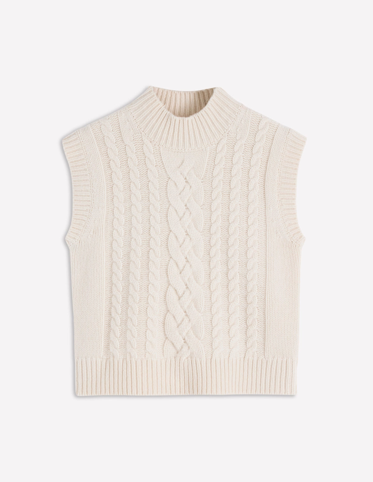 Amara Merino Cable Vest-Warm Ivory