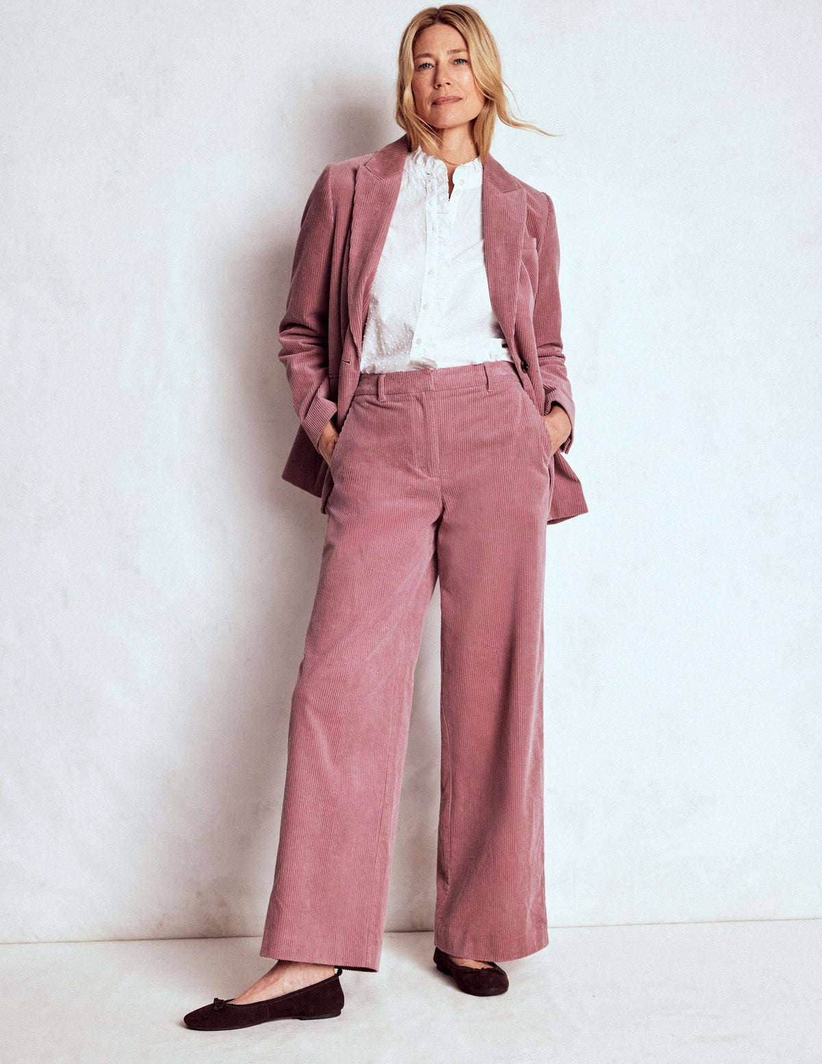 Belgravia Chunky Cord Pants-Blushing Rose