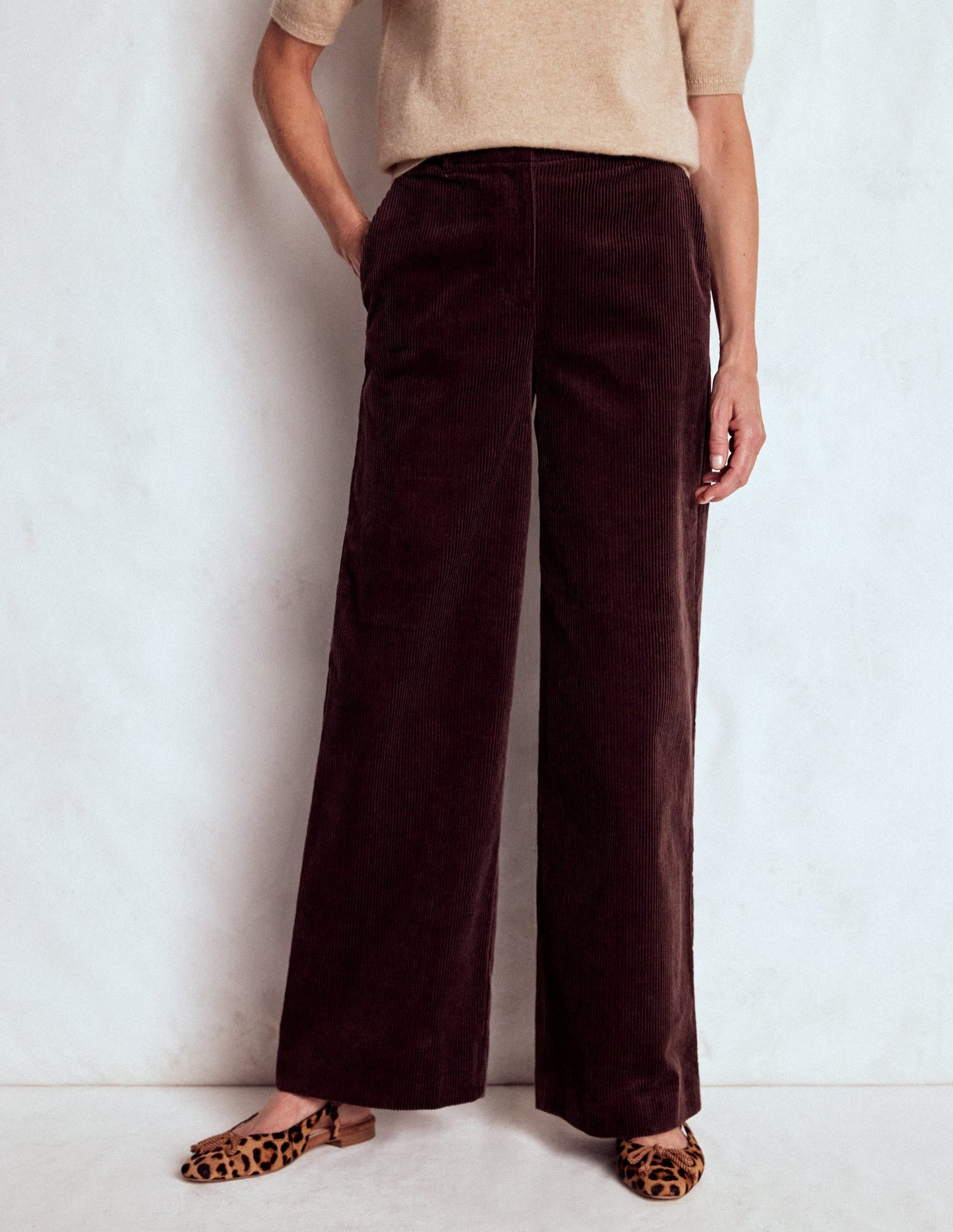 Belgravia Chunky Cord Pants-Deep Aubergine