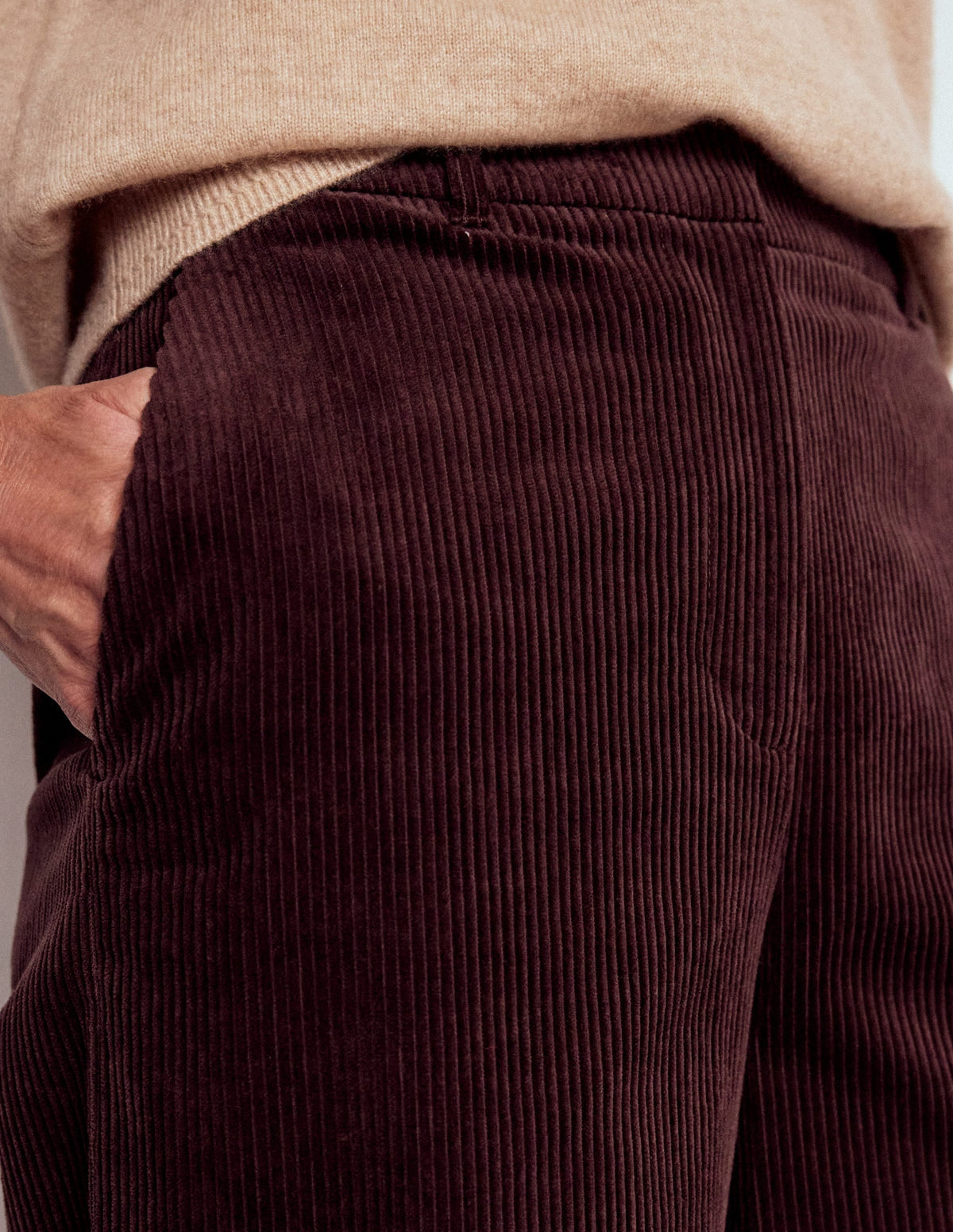 Belgravia Chunky Cord Pants-Deep Aubergine