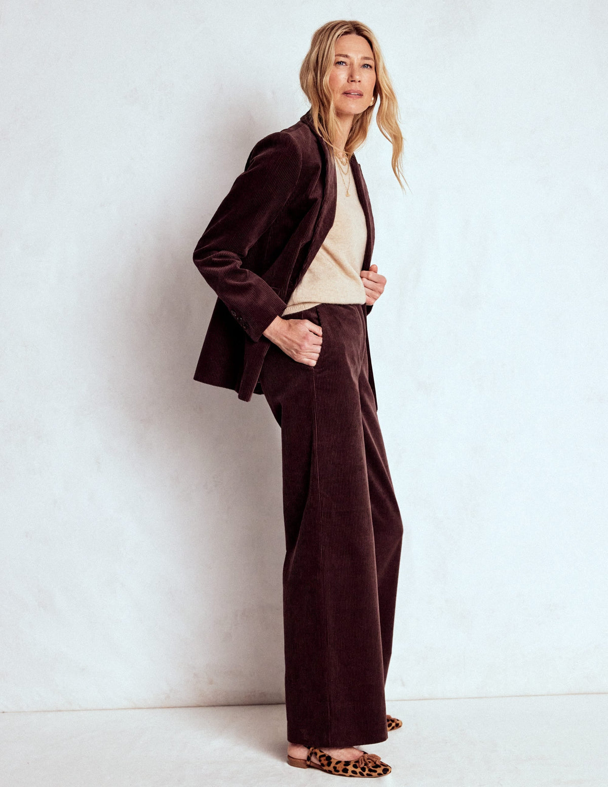 Belgravia Chunky Cord Pants-Deep Aubergine