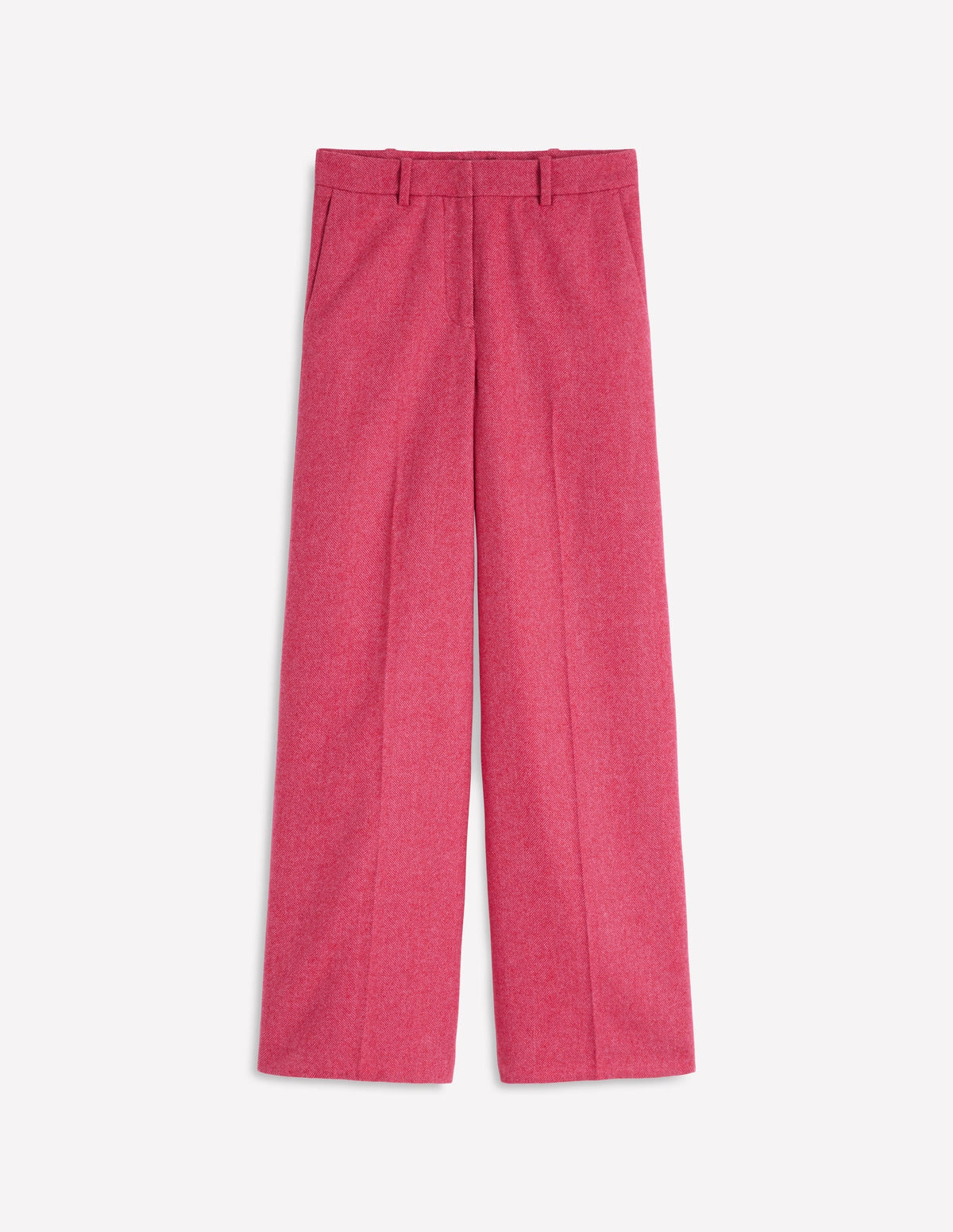 Belgravia Wool Blend Pants-Red and Pink Wide Herringbone