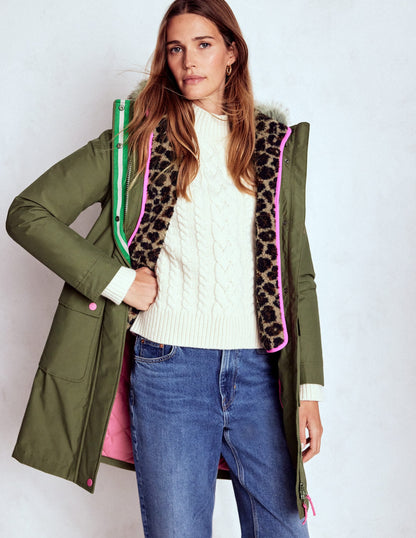 4-In-1 Hooded Parka-Woodland Green