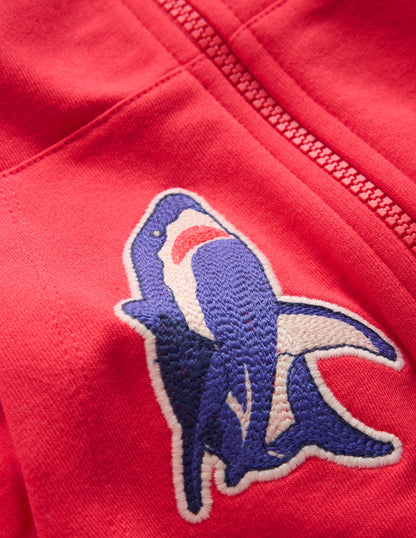 Badge Superstitch Hoodie-Jam Red Holiday