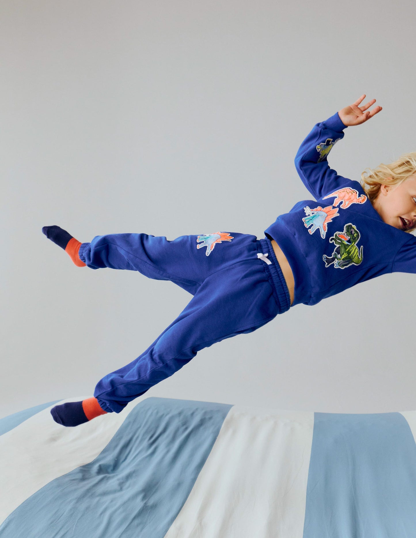 Badge Sweatpants-Blue Dinos