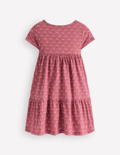 Ariel Twirly Jersey Dress-Pink Floral