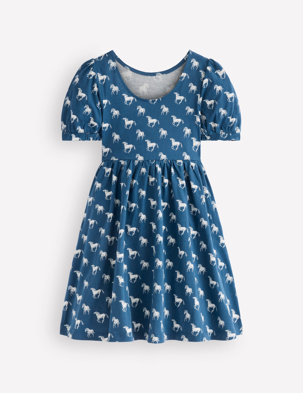 Ballerina Jersey Dress-Blue Horses