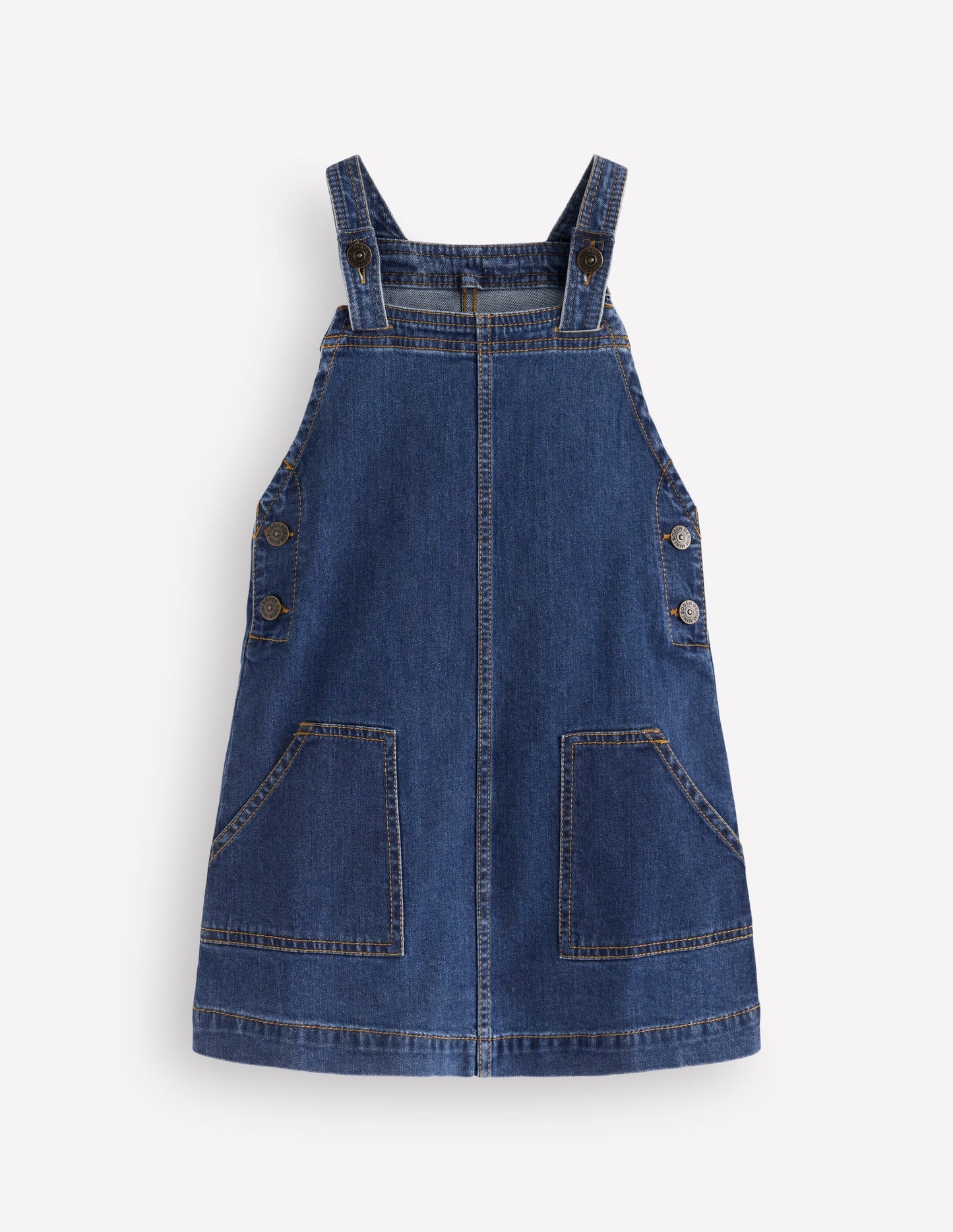 Adeline A-line Overalls Dress-Plain Denim