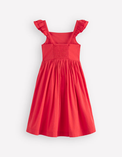 Annalisa Twirly Sundress-Spicy Red Embroidery