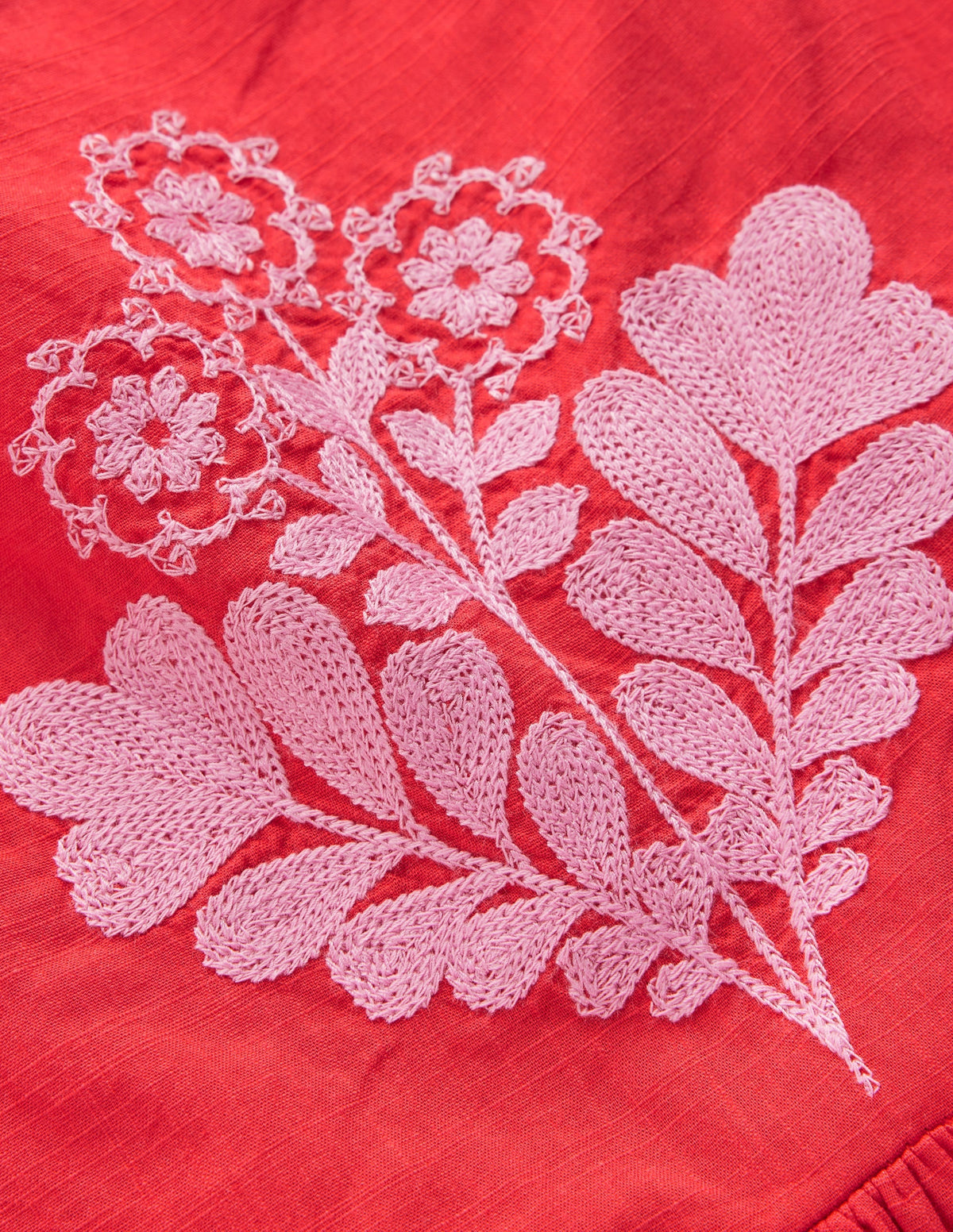 Annalisa Twirly Sundress-Spicy Red Embroidery