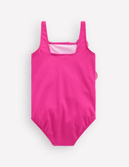 Appliqué Swimsuit-Pink Peacock
