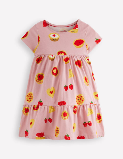 Ariel Twirly Jersey Dress-Vintage Pink Sweet Treats