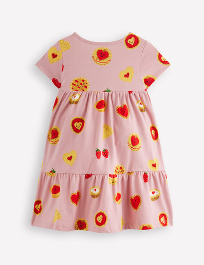 Ariel Twirly Jersey Dress-Vintage Pink Sweet Treats