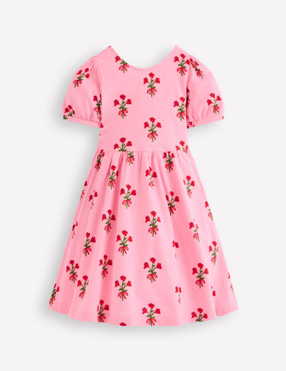 Ballerina Jersey Dress-Bubblegum Pink Posy