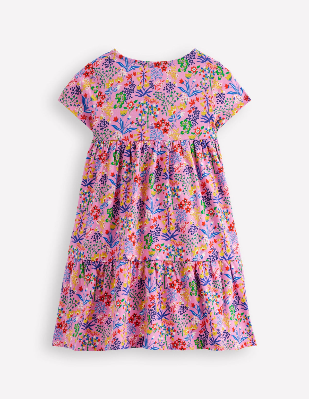 Ariel Twirly Jersey Dress-Meadowsweet Pink Garden Floral