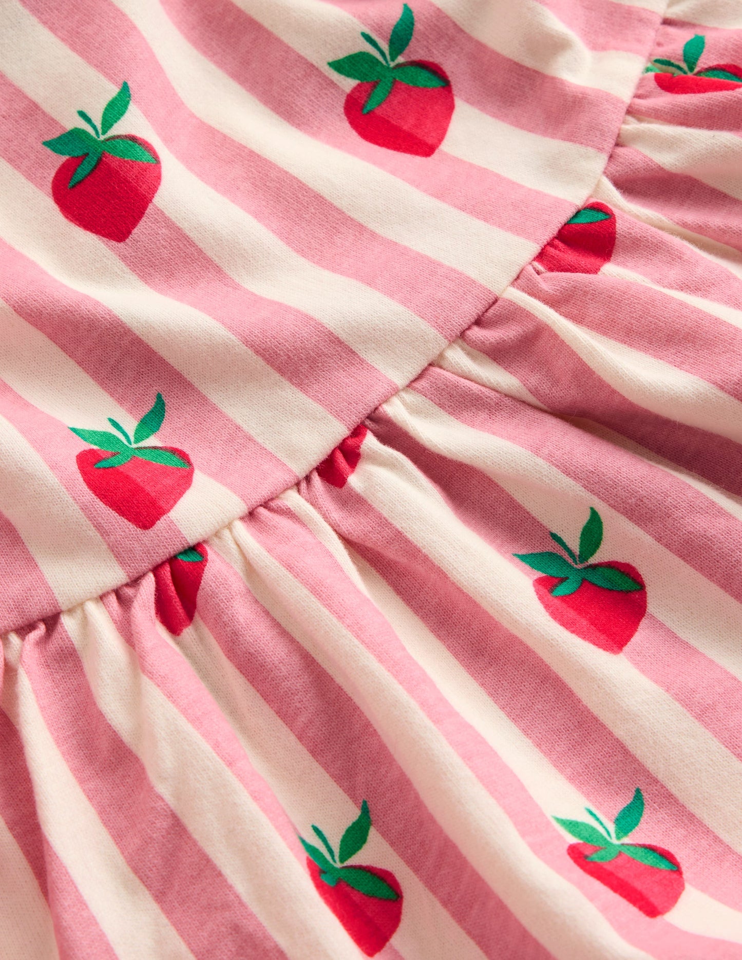 Ballerina Jersey Dress-Almond Pink Strawberry Stripe
