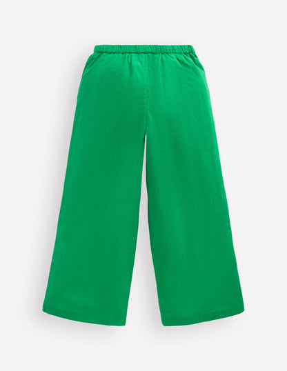 Applique Pull-on Pants-Green Flamingos