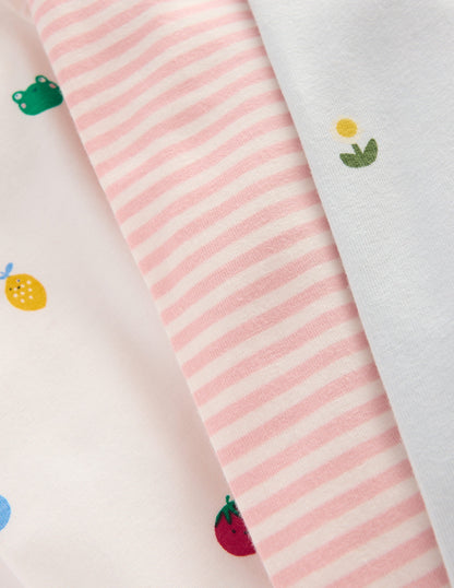 3-pack Cotton Leggings-Multi Daisy