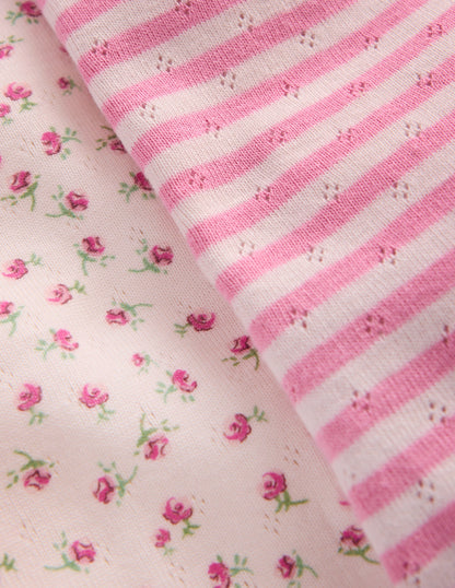 2-pack Pointelle Bodies-Ditsy Rose