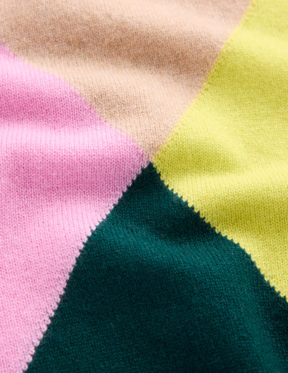 Anastasia Cashmere Sweater-Multi Harlequin Jumper