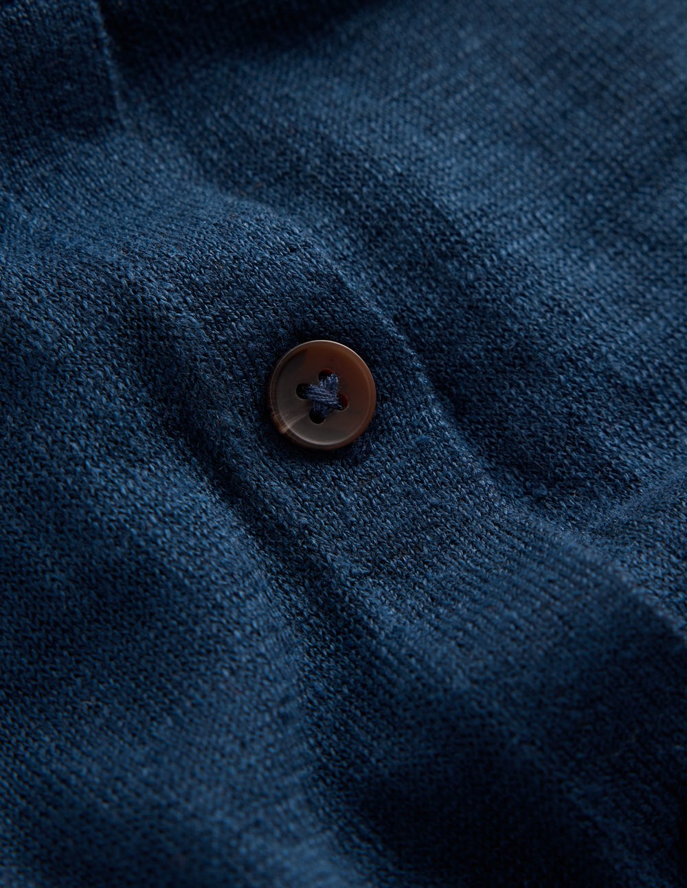 Agnes Collar Linen Cardigan-Navy