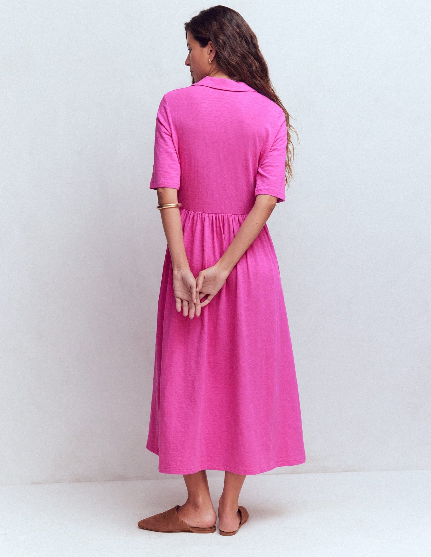 Aria Collared Jersey Dress-Passion Flower