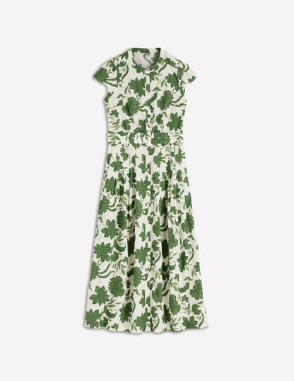 Arabella Cotton Maxi Dress-Green Elegant Blossom