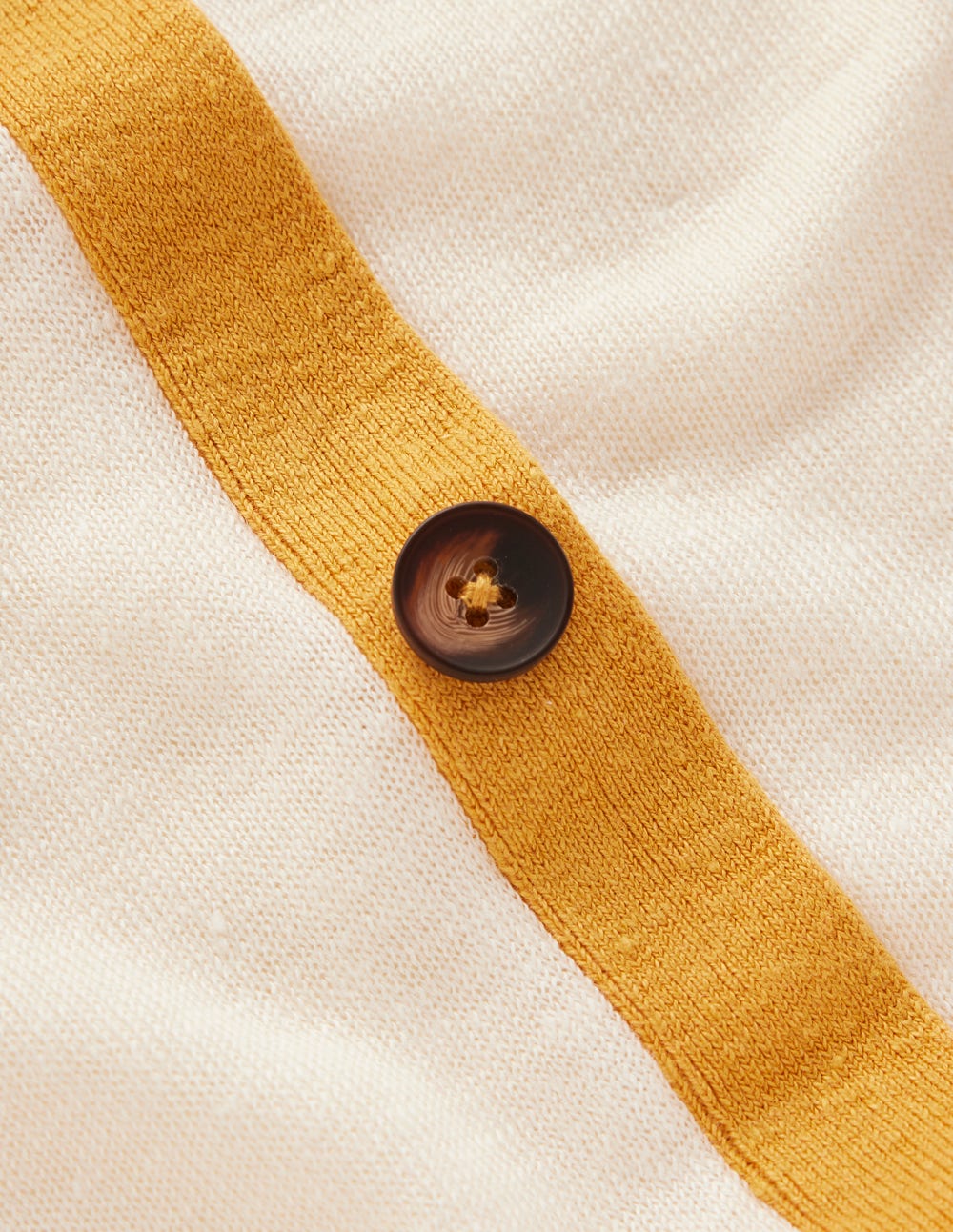 Agnes Linen Button T-Shirt-Yellow, Colour Block