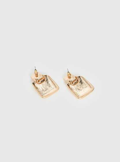 Luminary Diamante Detail Earrings Gold