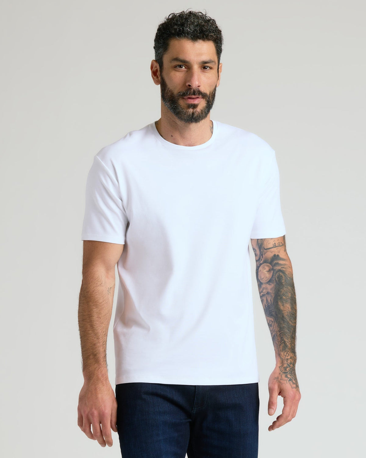 Black & White Pima Cotton Blend Crew 4-Pack