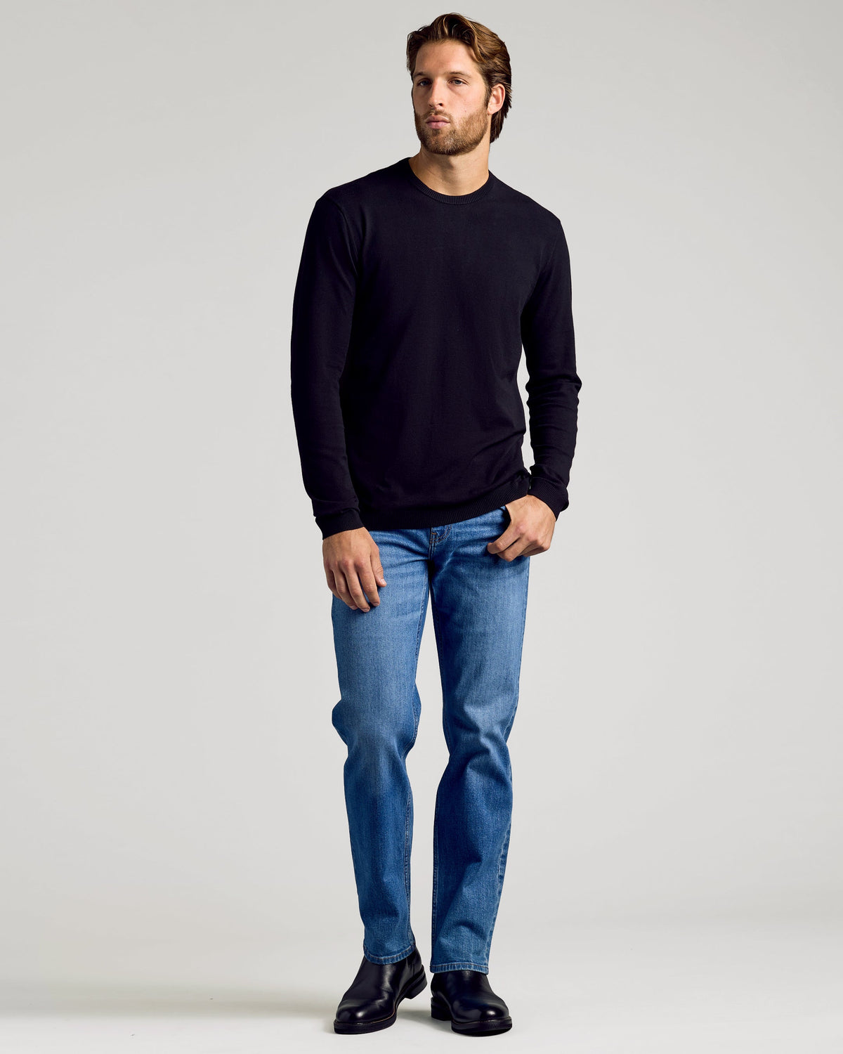 Black & Navy Crew Neck Sweater 2-Pack