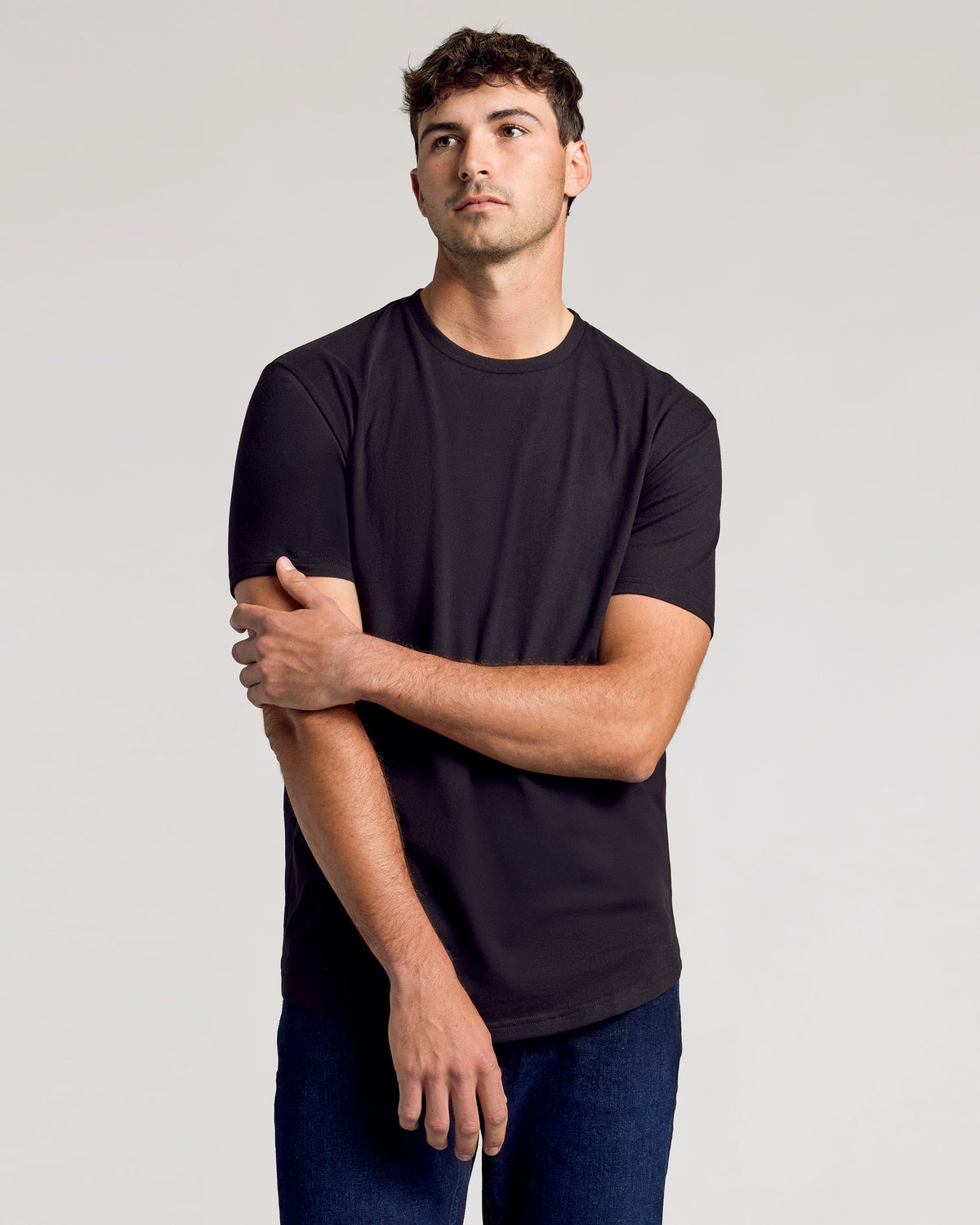 All Black Short Sleeve Tall Curved Hem Crew 6-Pack